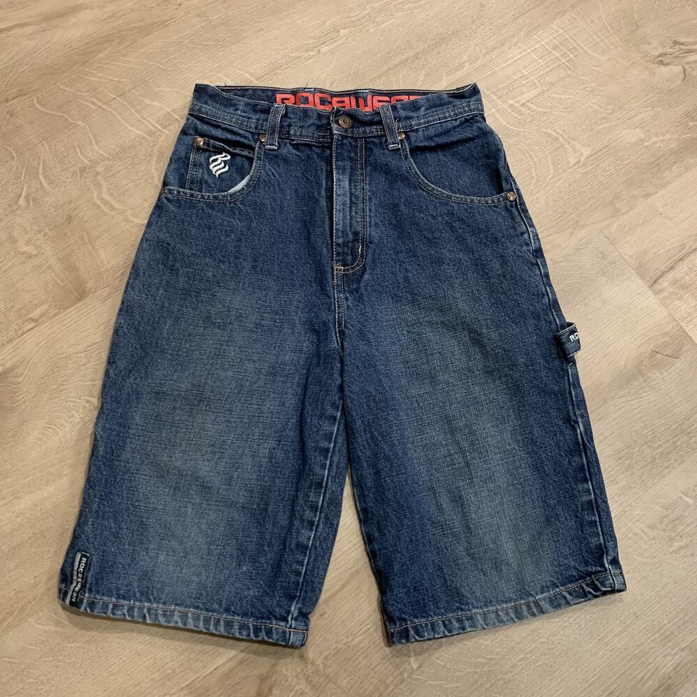 Vintage Y2K Rocawear Denim Jean Shorts Jorts Youth Boys Kids Size 10 Carpenter